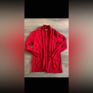 Red Cardigan Large Sweater